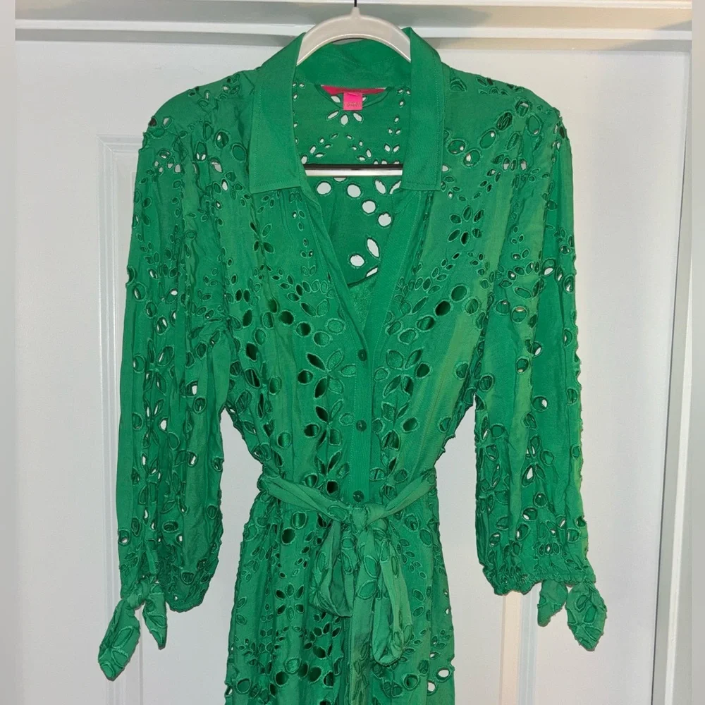 Lilly Pulitzer Amrita Eyelet Midi Dress - Picture 2 of 12